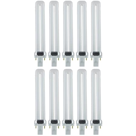 Sunlite PL13/SP50K 2-Pin Fluorescent 13W 5000K, U Shaped PL CFL Twin Tube Plugin Light Bulbs w/GX23, 10PK 40511-SU